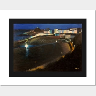 Tenby Harbour At Night Posters and Art